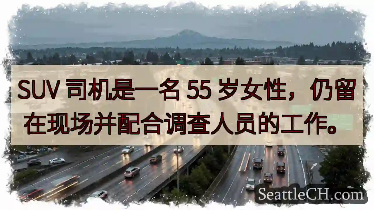 SUV 司机是一名 55 岁女性，仍留在现场并配合调查人员的工作。