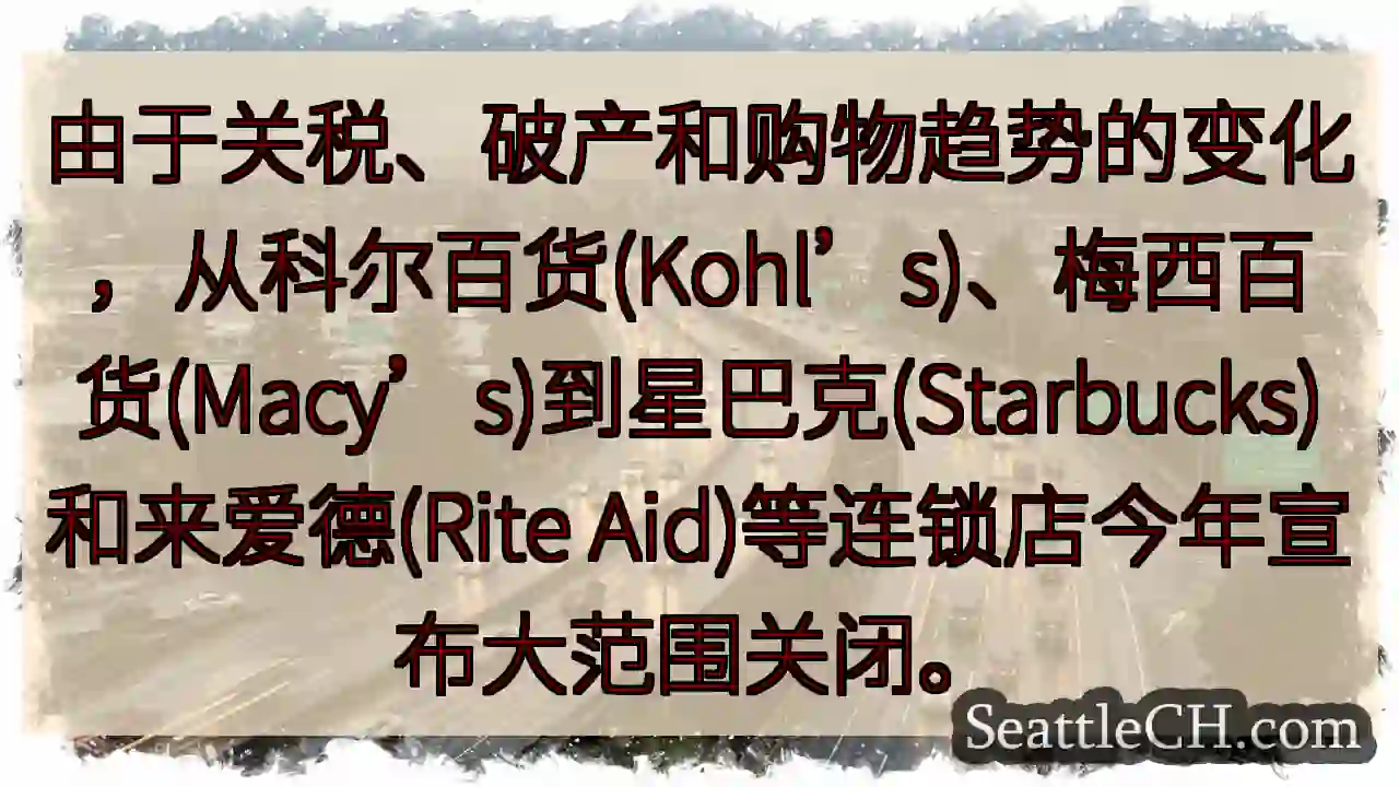 由于关税、破产和购物趋势的变化，从科尔百货(Kohl’s)、梅西百货(Macy’s)到星巴克(Sta