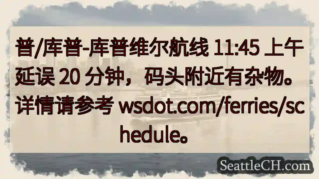航线延误：20分钟！码头附近有杂物