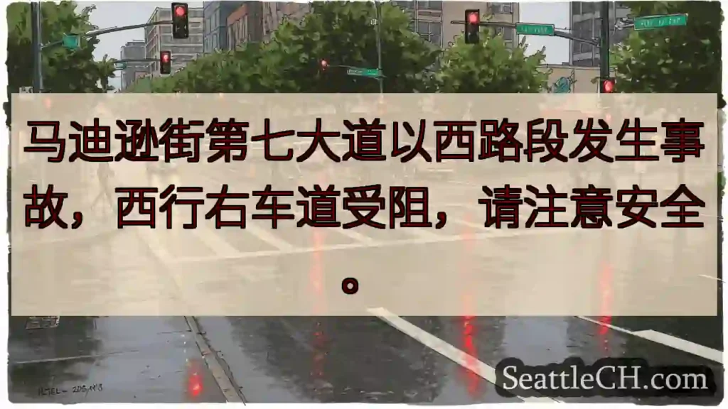 马七西路段事故!右道受阻