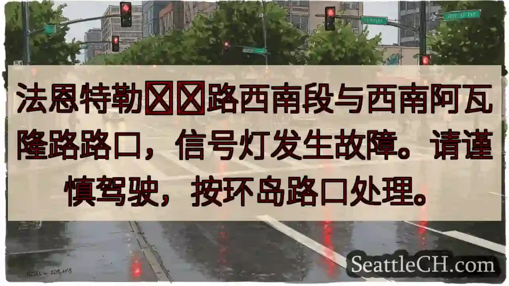 信号灯故障！请小心慢行。