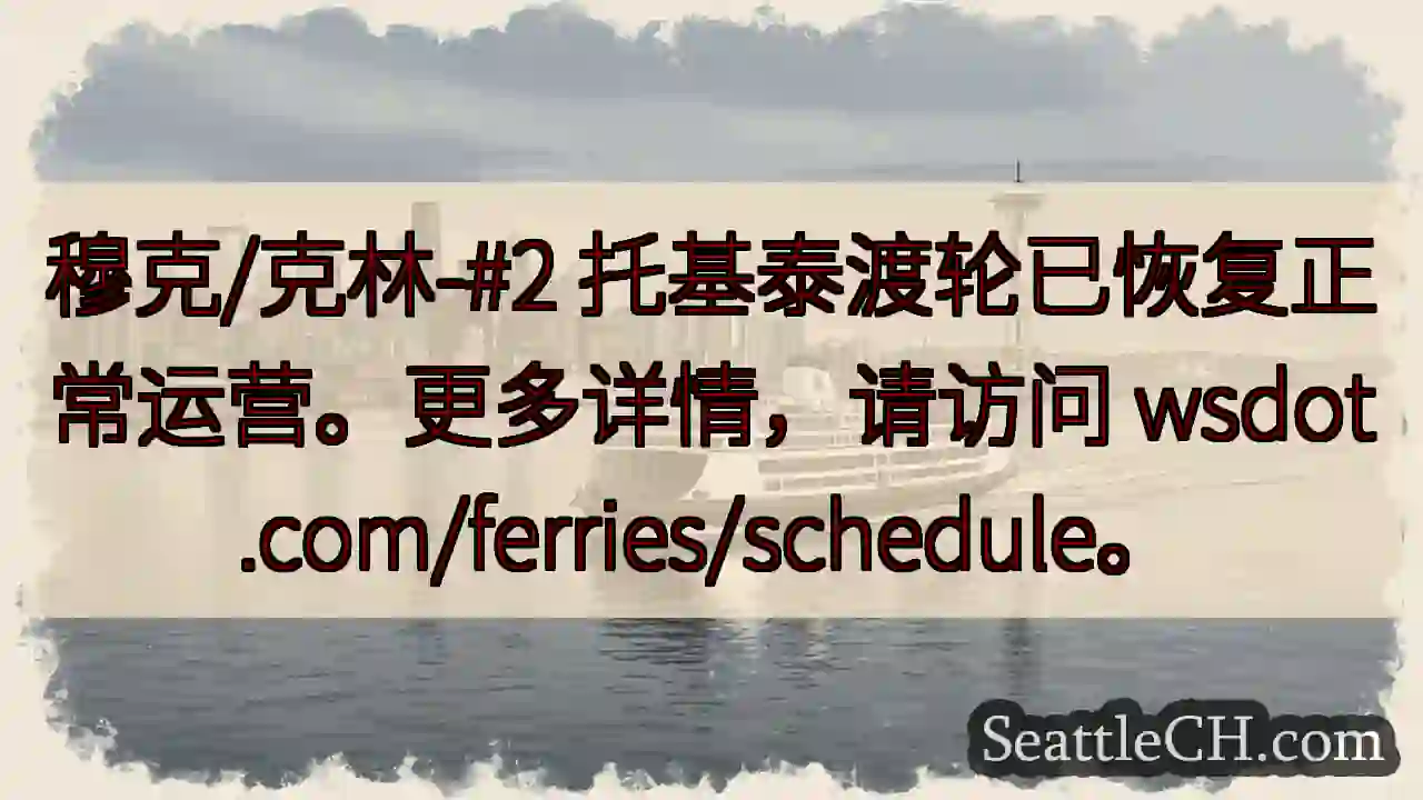 托基泰渡轮恢复运营！