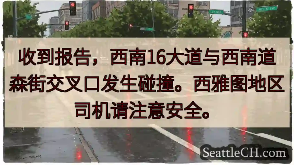西南路口碰撞！注意安全！