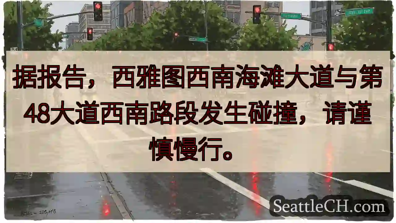 西南海滩路段事故！请减速慢行