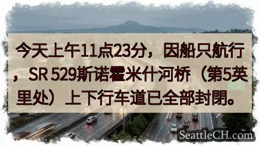 斯诺霍米什河桥：交通中断！