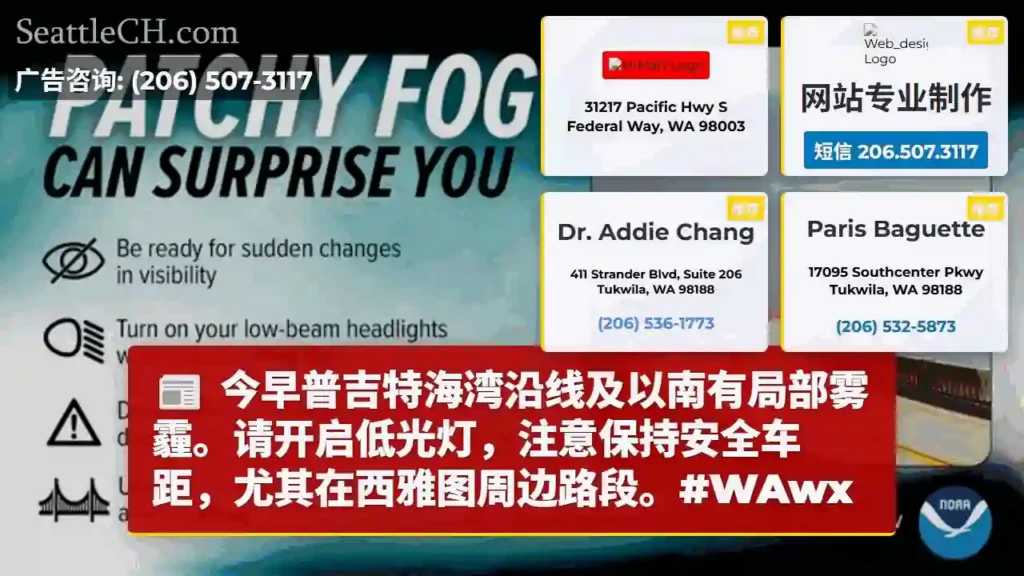 普吉特海湾雾霾！注意安全！