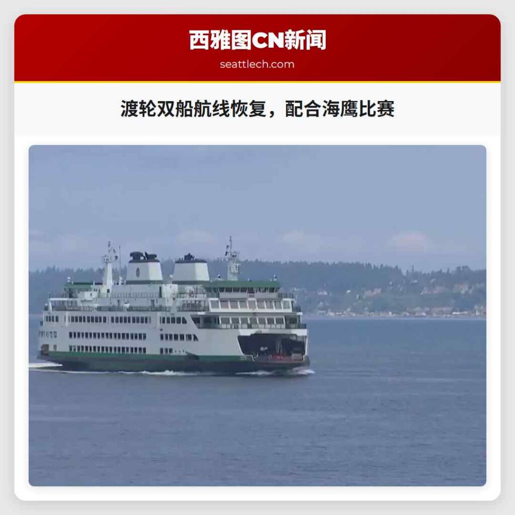 渡轮双船航线恢复,配合海鹰比赛