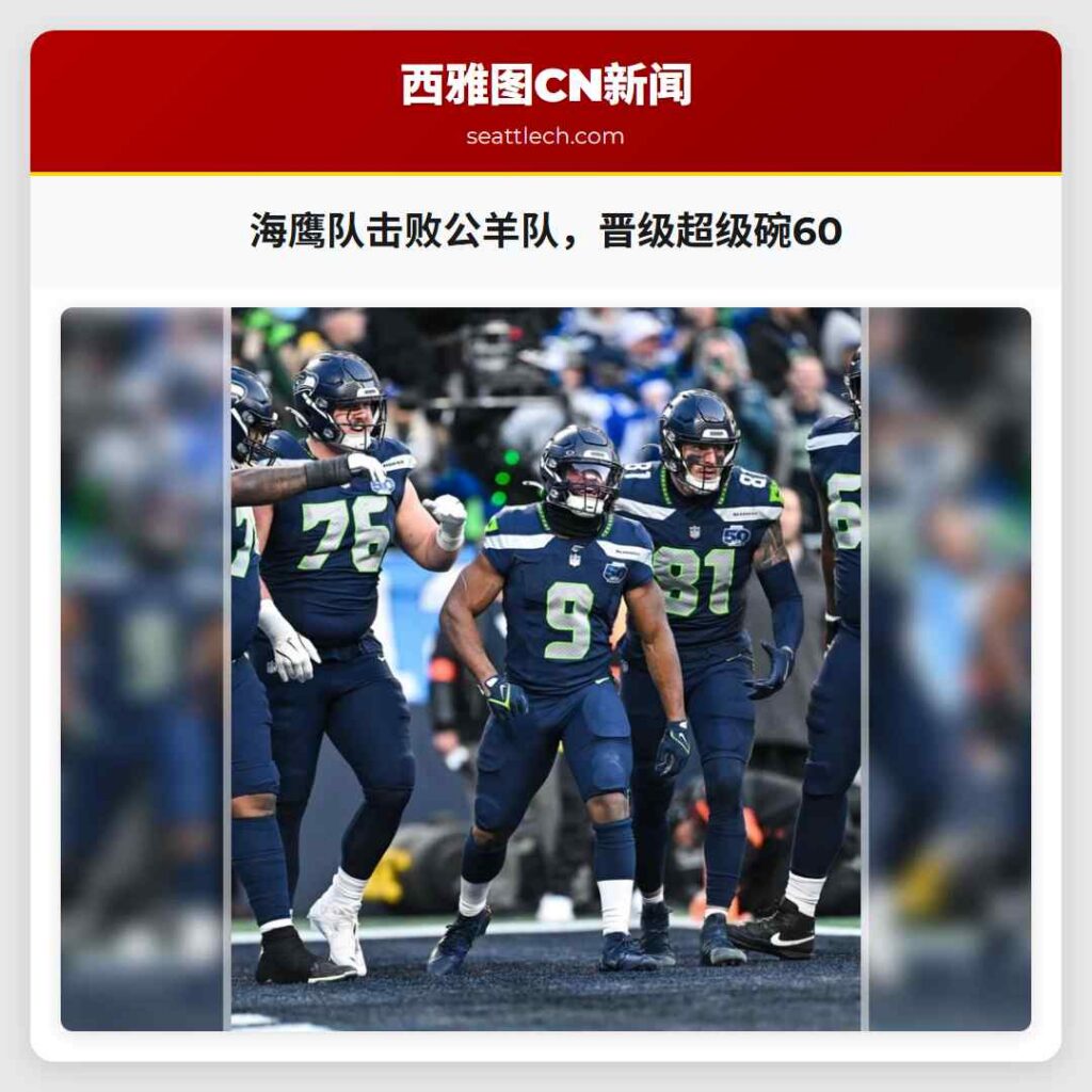 海鹰队击败公羊队，晋级超级碗60