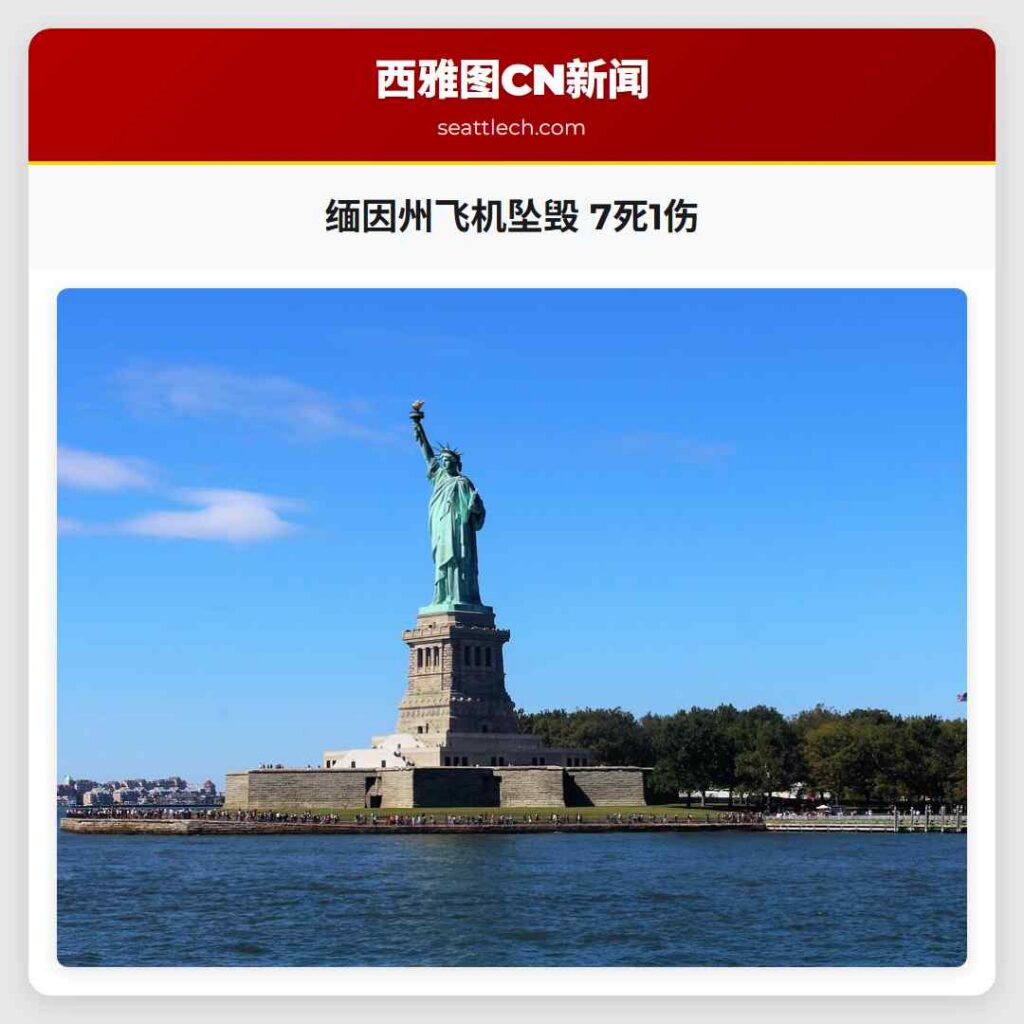 缅因州飞机坠毁 7死1伤