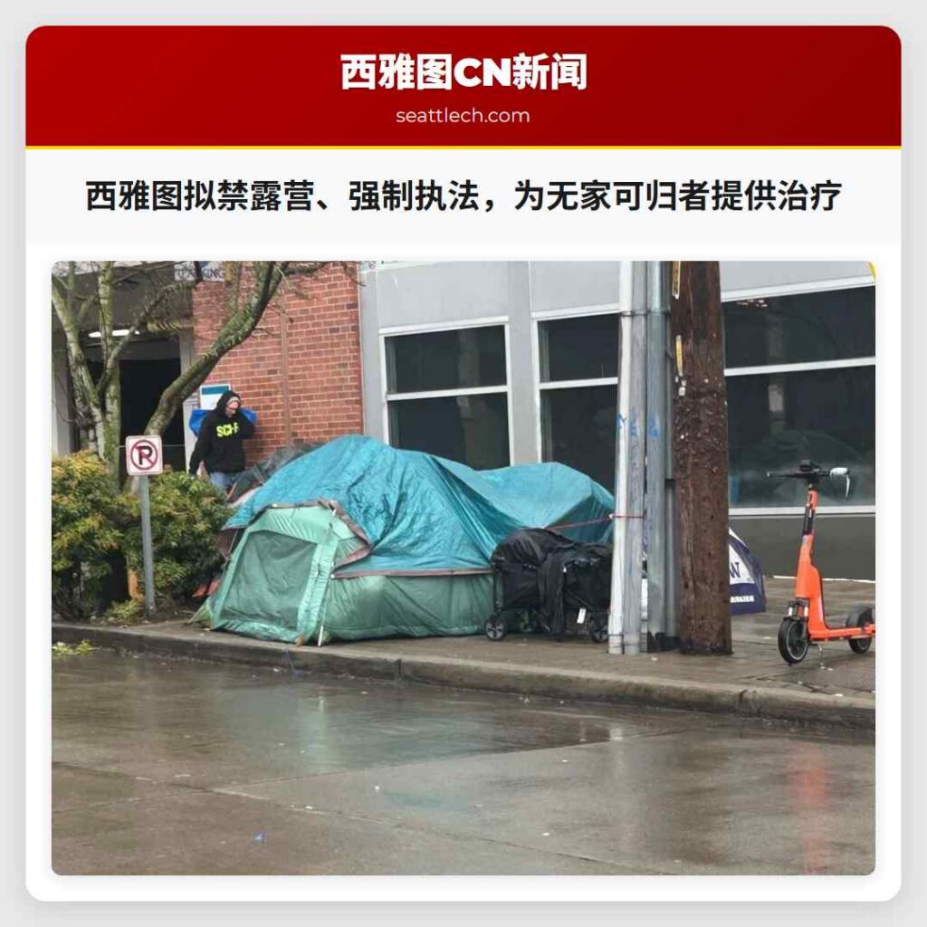 西雅图拟禁露营、强制执法，为无家可归者提供治疗