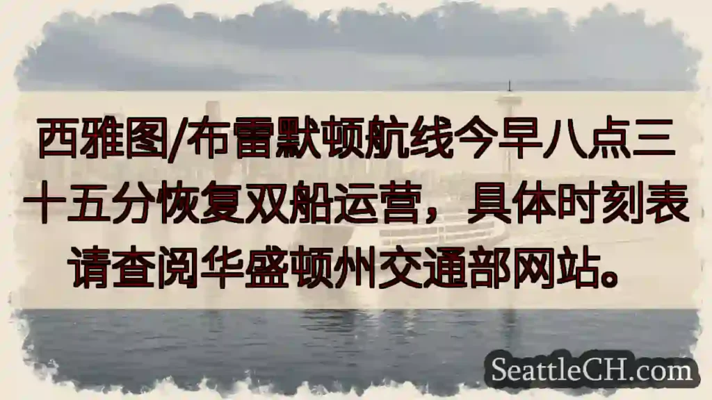 航线恢复！双船运营中