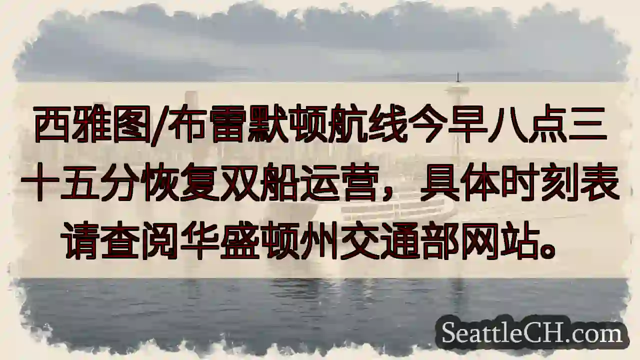 航线恢复！双船运营中