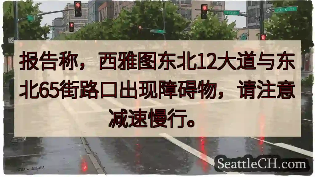 路口障碍!减速慢行
