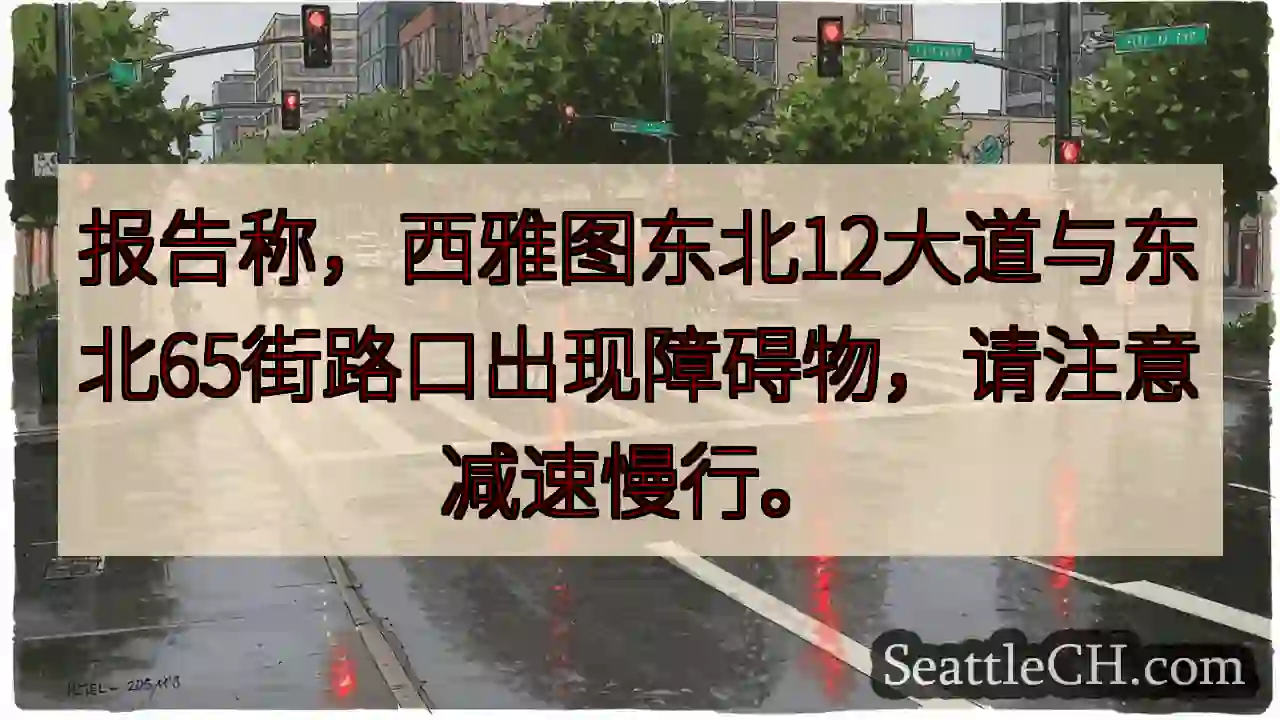 路口障碍！减速慢行