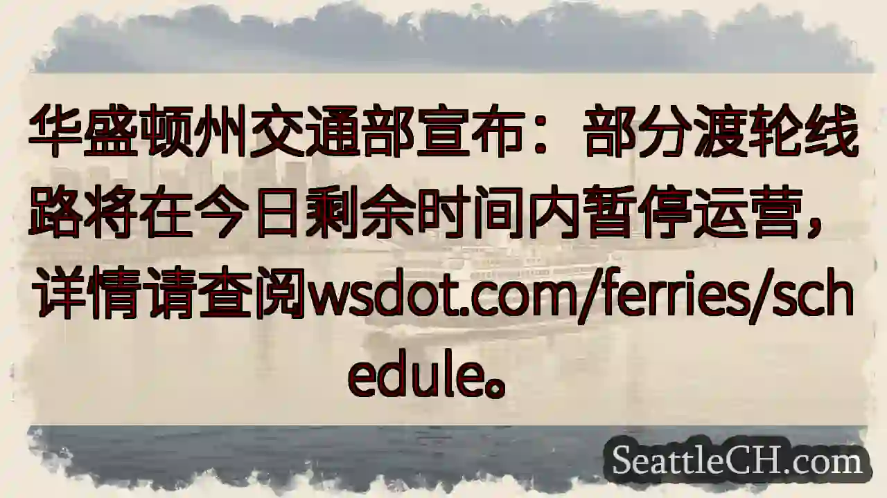 渡轮暂停运营！详情请查