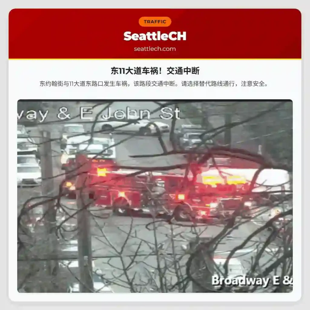 东11大道车祸！交通中断
