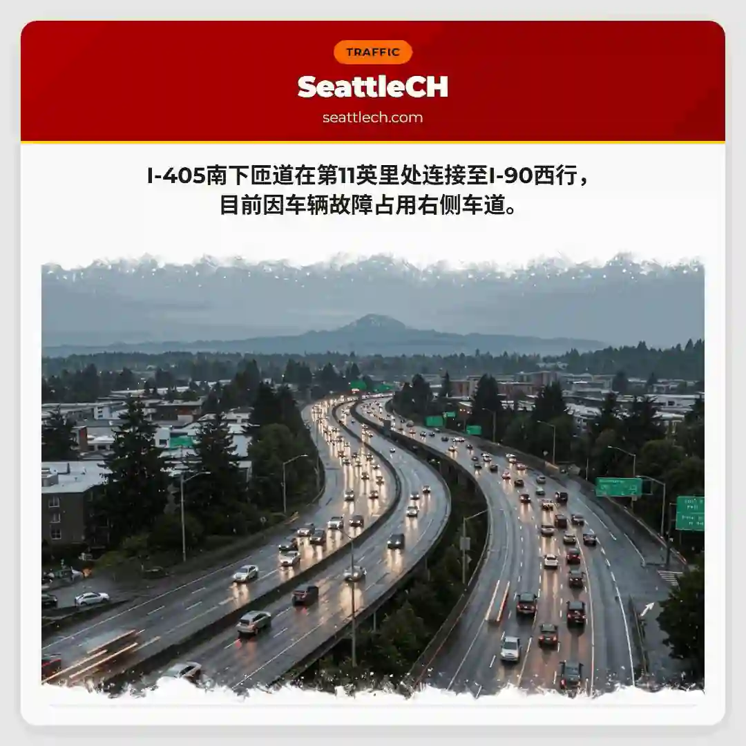 I-405匝道拥堵！请注意