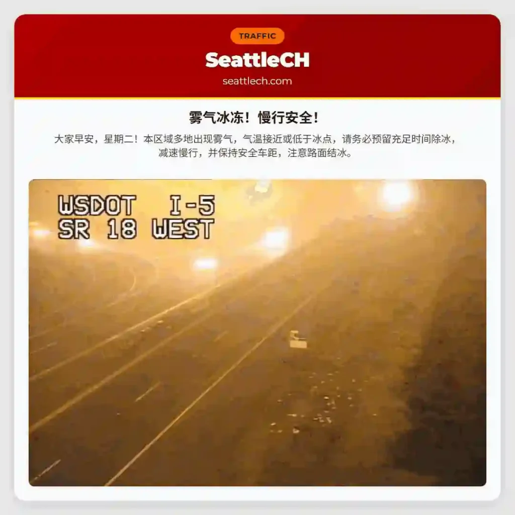 雾气冰冻！慢行安全！