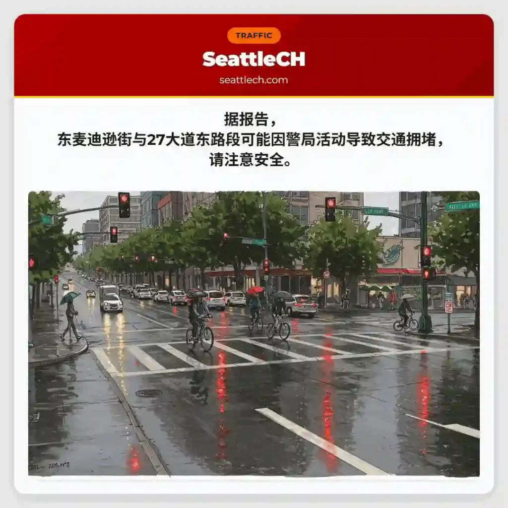 东麦迪逊街：注意交通!