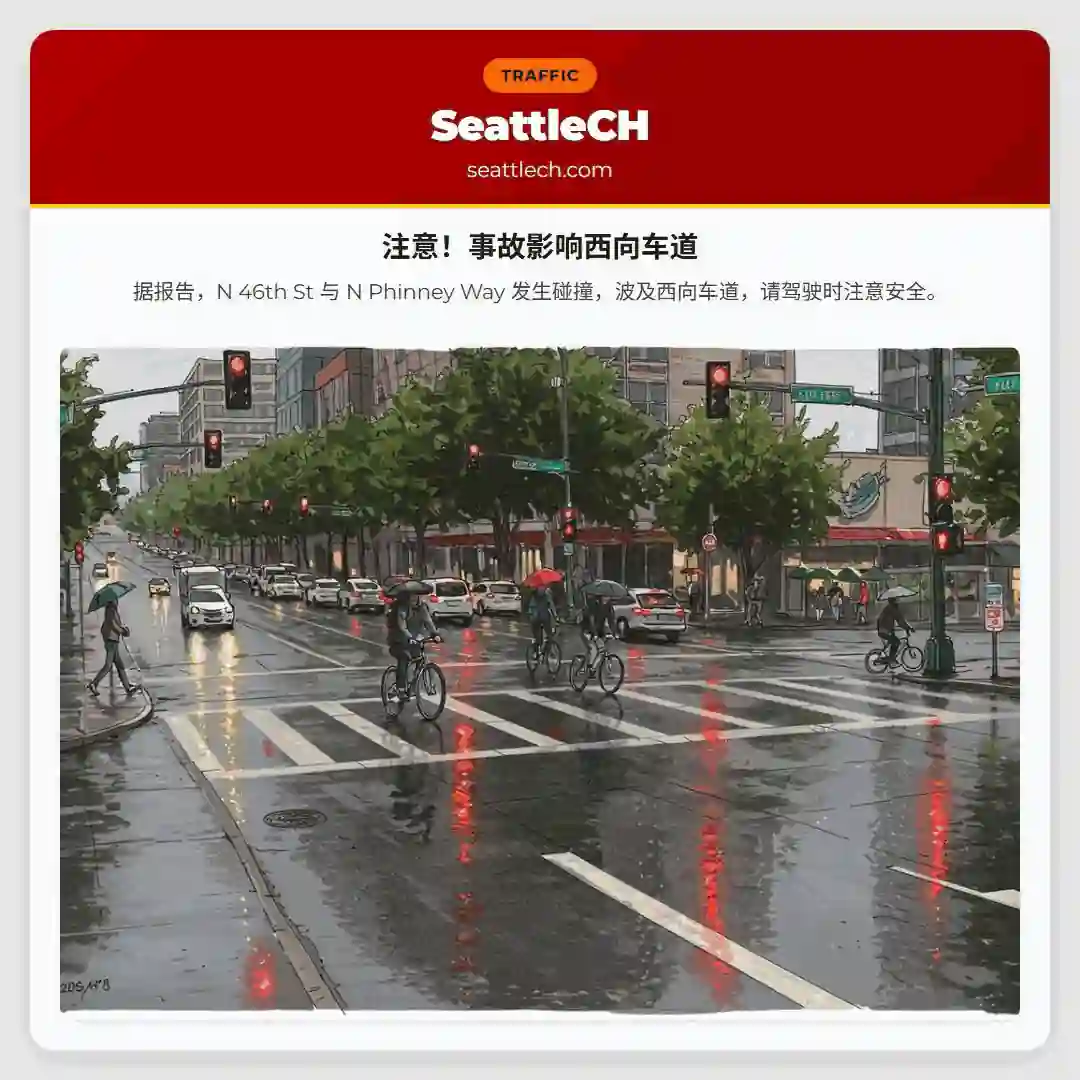 注意！事故影响西向车道