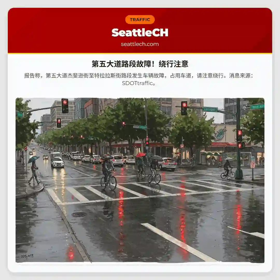 第五大道路段故障！绕行注意
