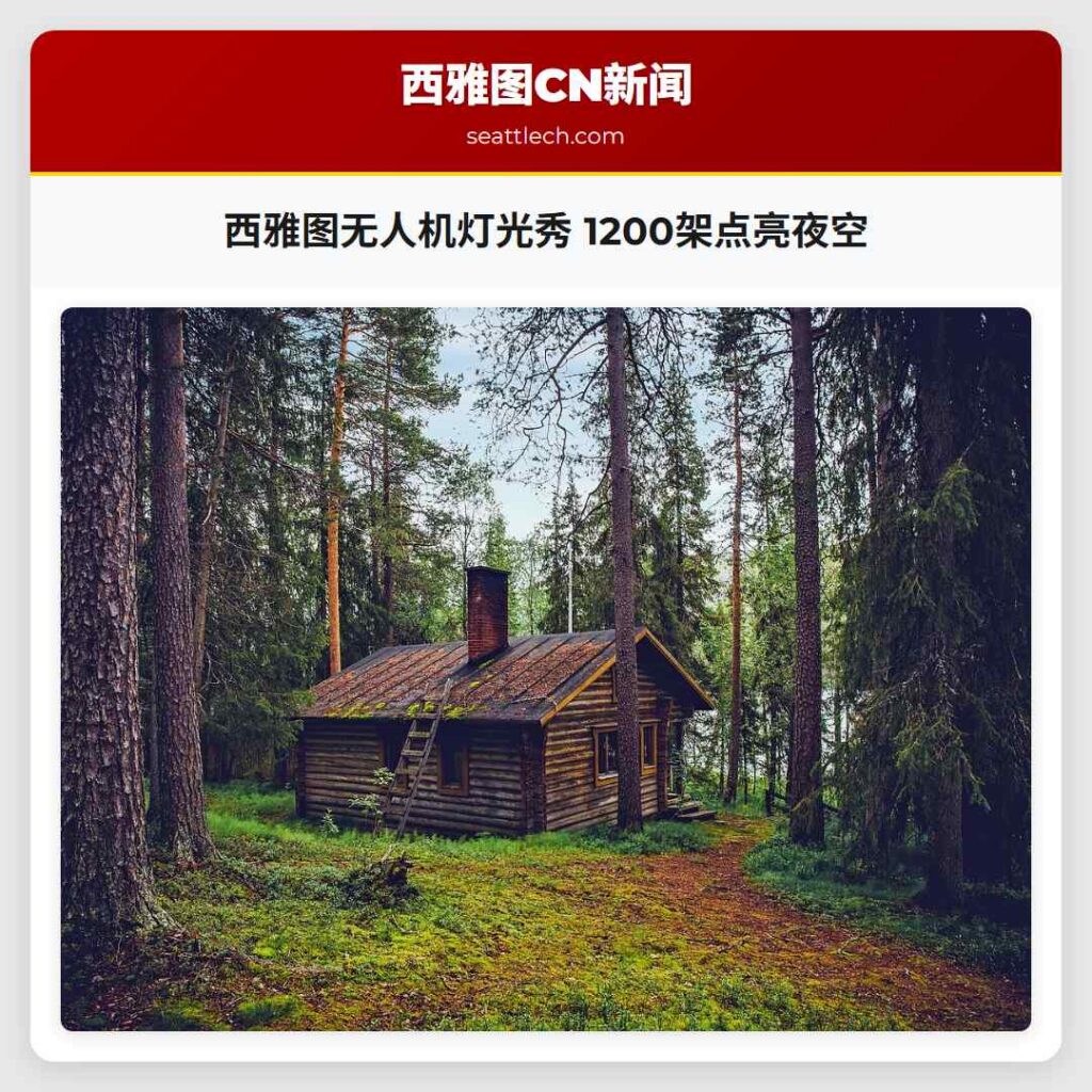 西雅图无人机灯光秀 1200架点亮夜空