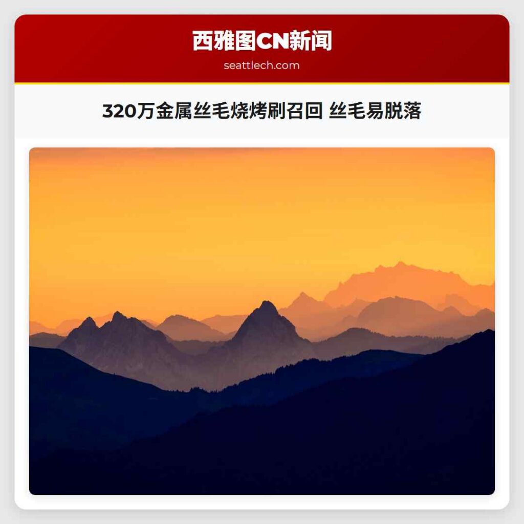 320万金属丝毛烧烤刷召回 丝毛易脱落