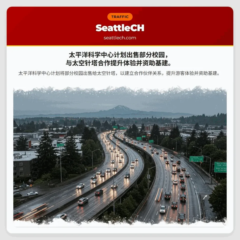 太平洋科学中心计划出售部分校园，与太空针塔合作提升体验并资助基建。