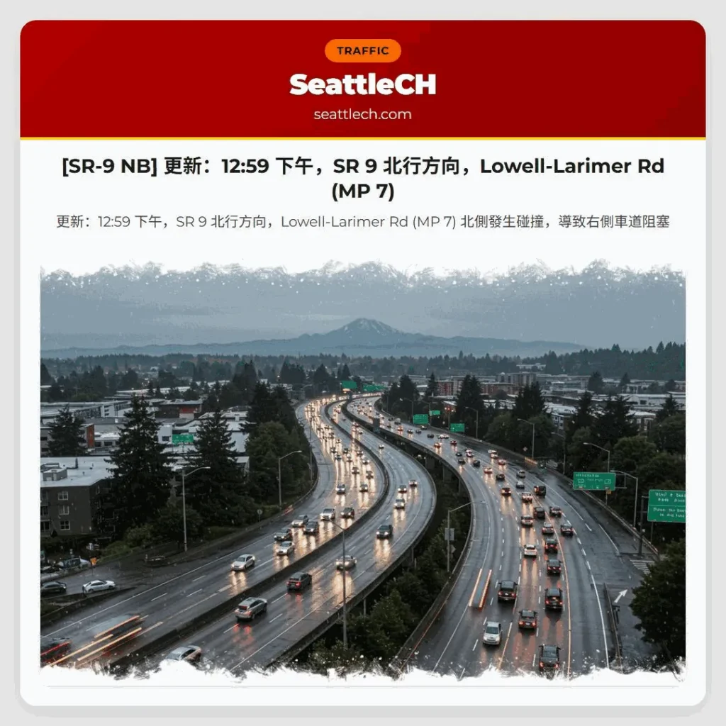 [SR-9 NB] 更新：12:59 下午，SR 9 北行方向，Lowell-Larimer Rd (MP 7)