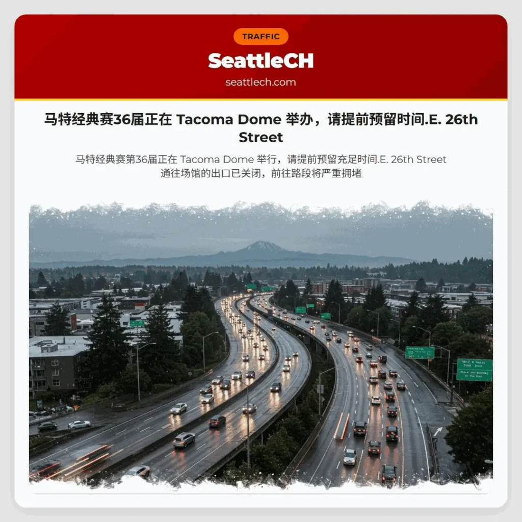 马特经典赛36届正在 Tacoma Dome 举办,请提前预留时间.E. 26th Street