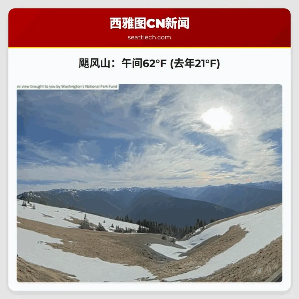 飓风山：午间62°F (去年21°F)