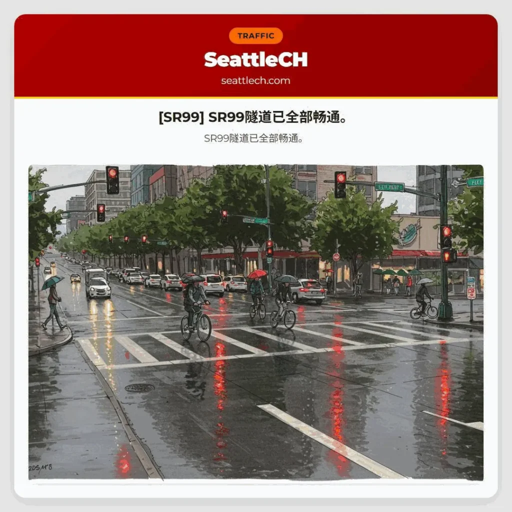 [SR99] SR99隧道已全部畅通。