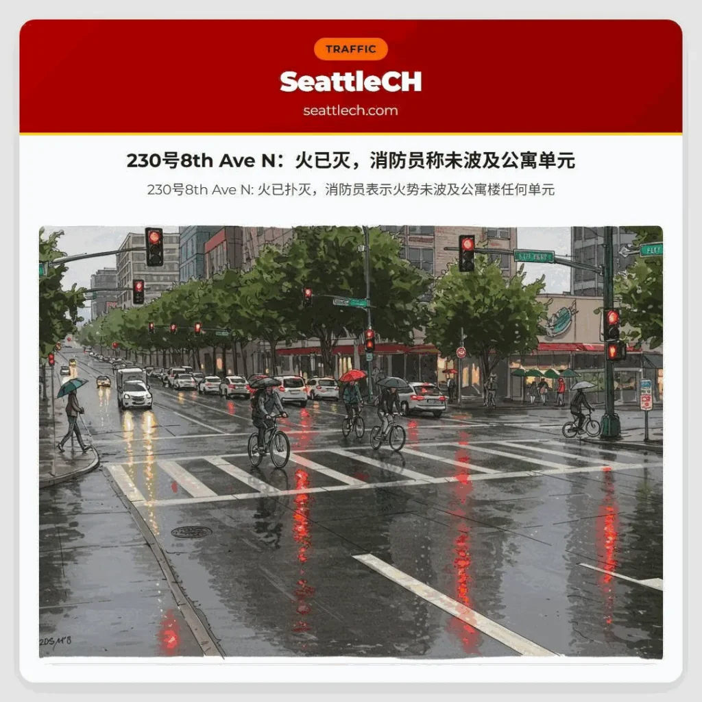 230号8th Ave N：火已灭，消防员称未波及公寓单元