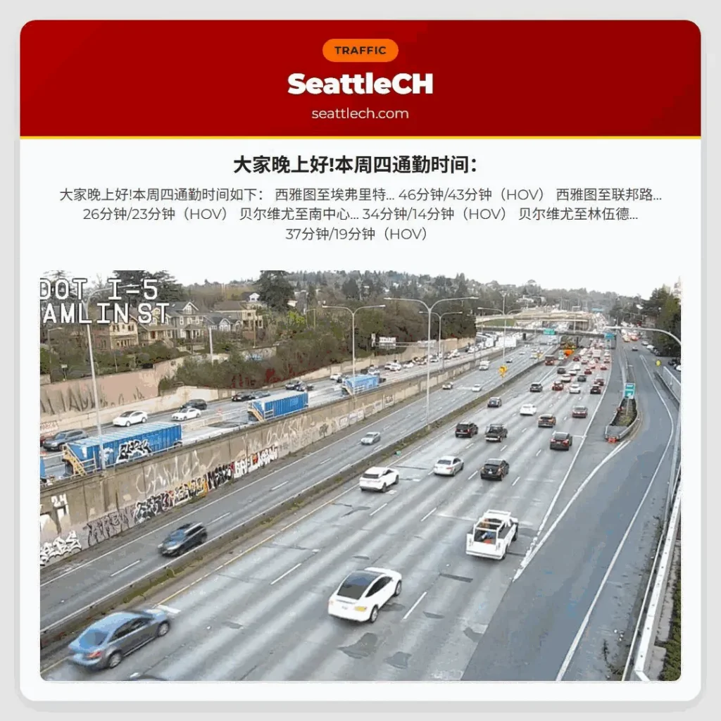 大家晚上好!本周四通勤时间：