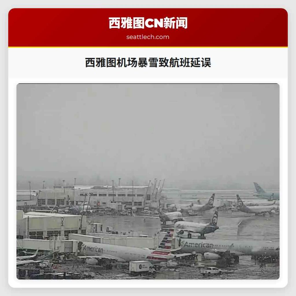 西雅图机场暴雪致航班延误