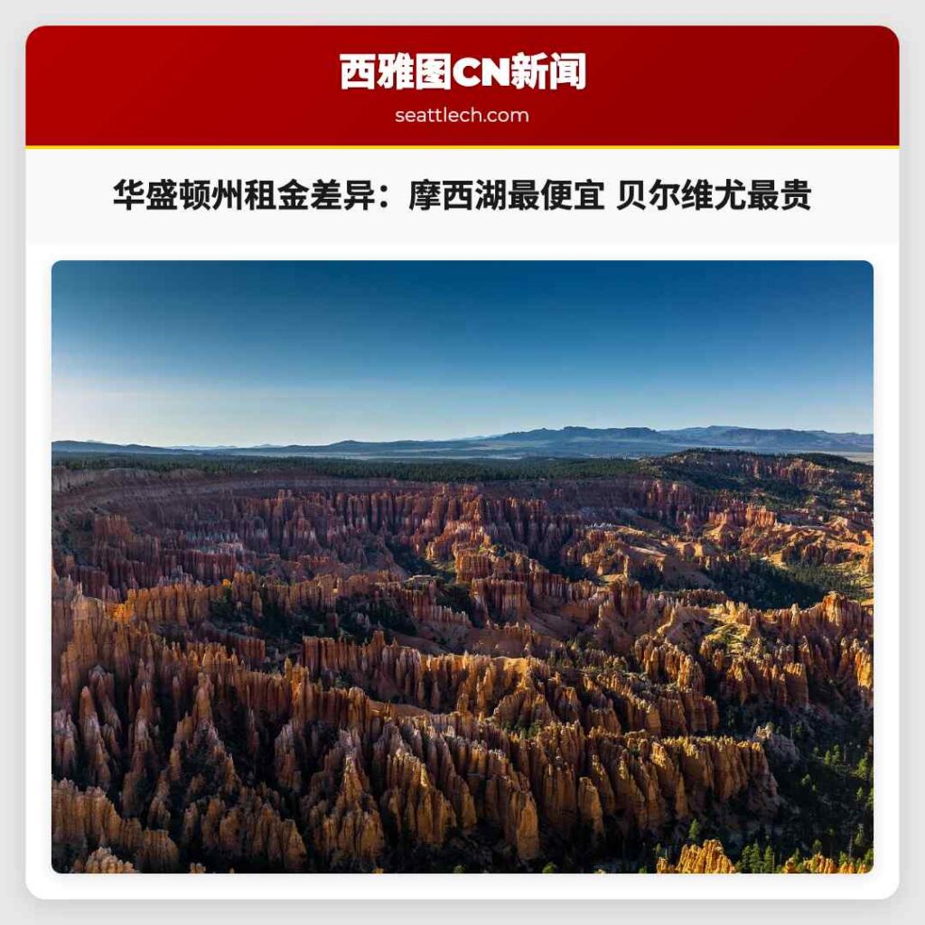 华盛顿州租金差异:摩西湖最便宜 贝尔维尤最贵