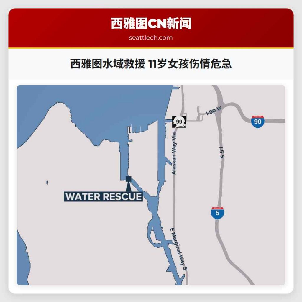 西雅图水域救援 11岁女孩伤情危急