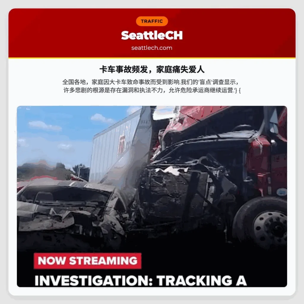 卡车事故频发，家庭痛失爱人