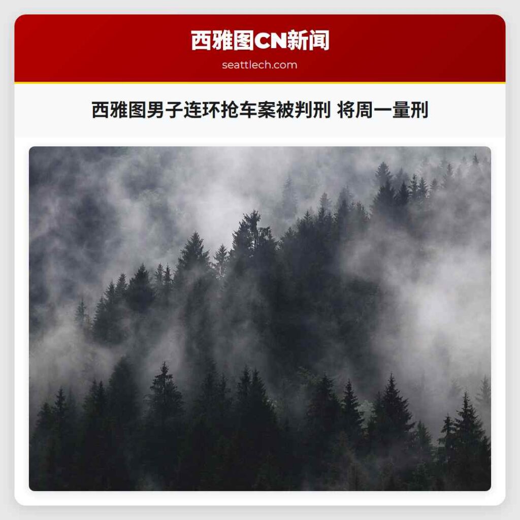 西雅图男子连环抢车案被判刑 将周一量刑