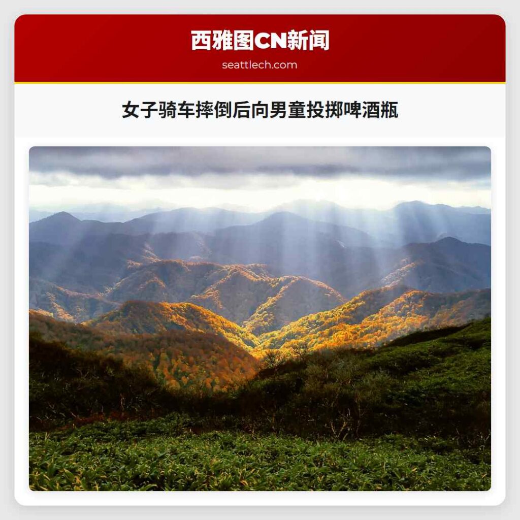 女子骑车摔倒后向男童投掷啤酒瓶