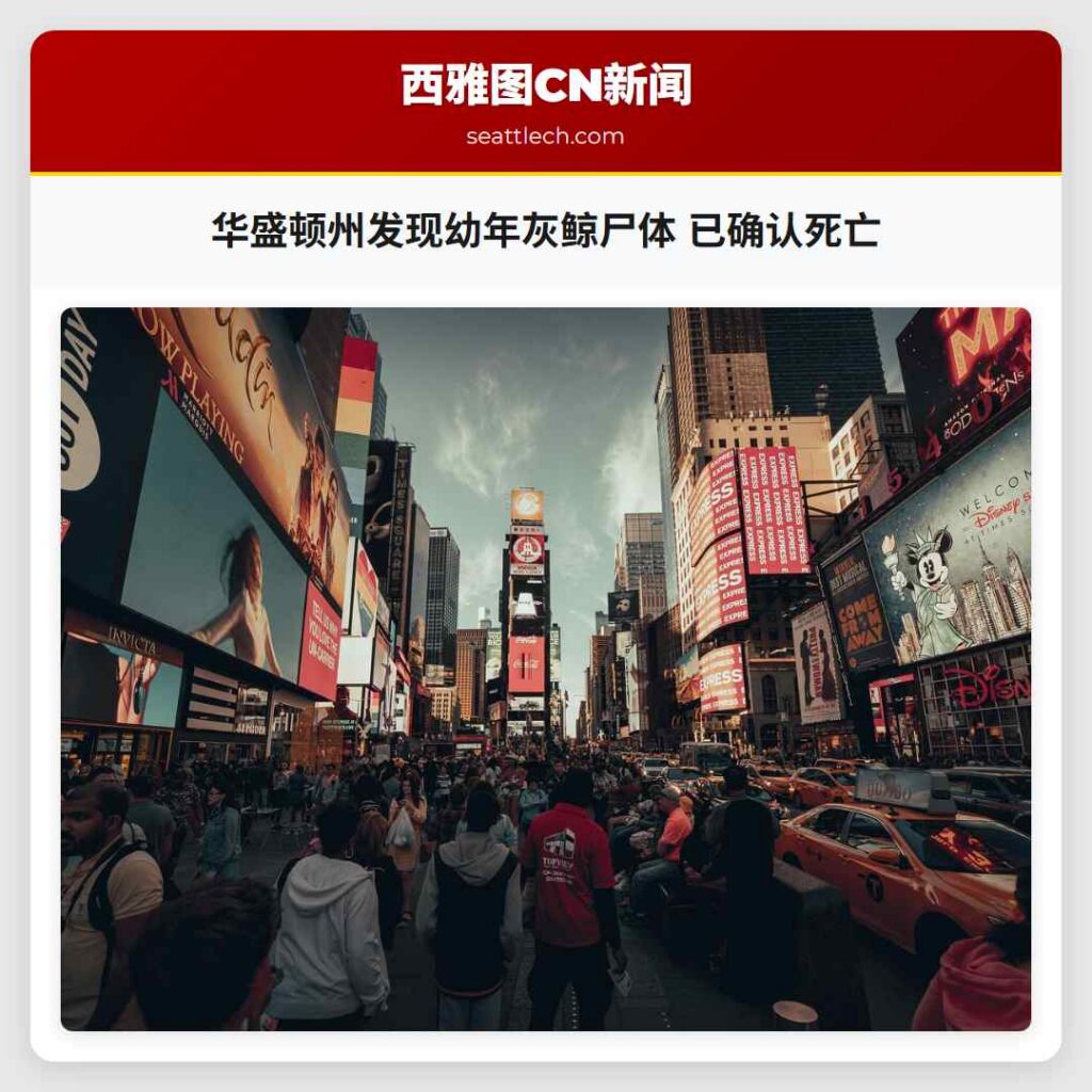 华盛顿州发现幼年灰鲸尸体 已确认死亡