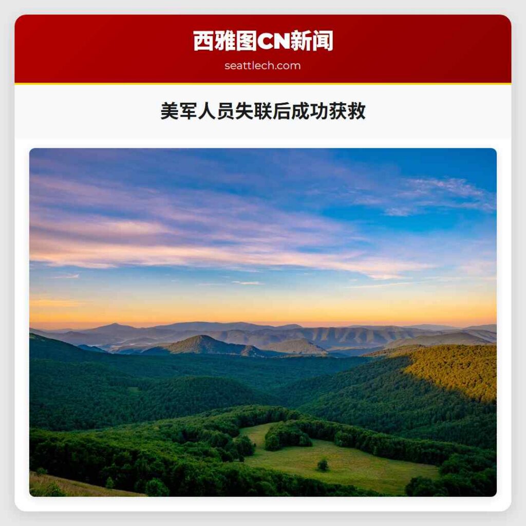 美军人员失联后成功获救