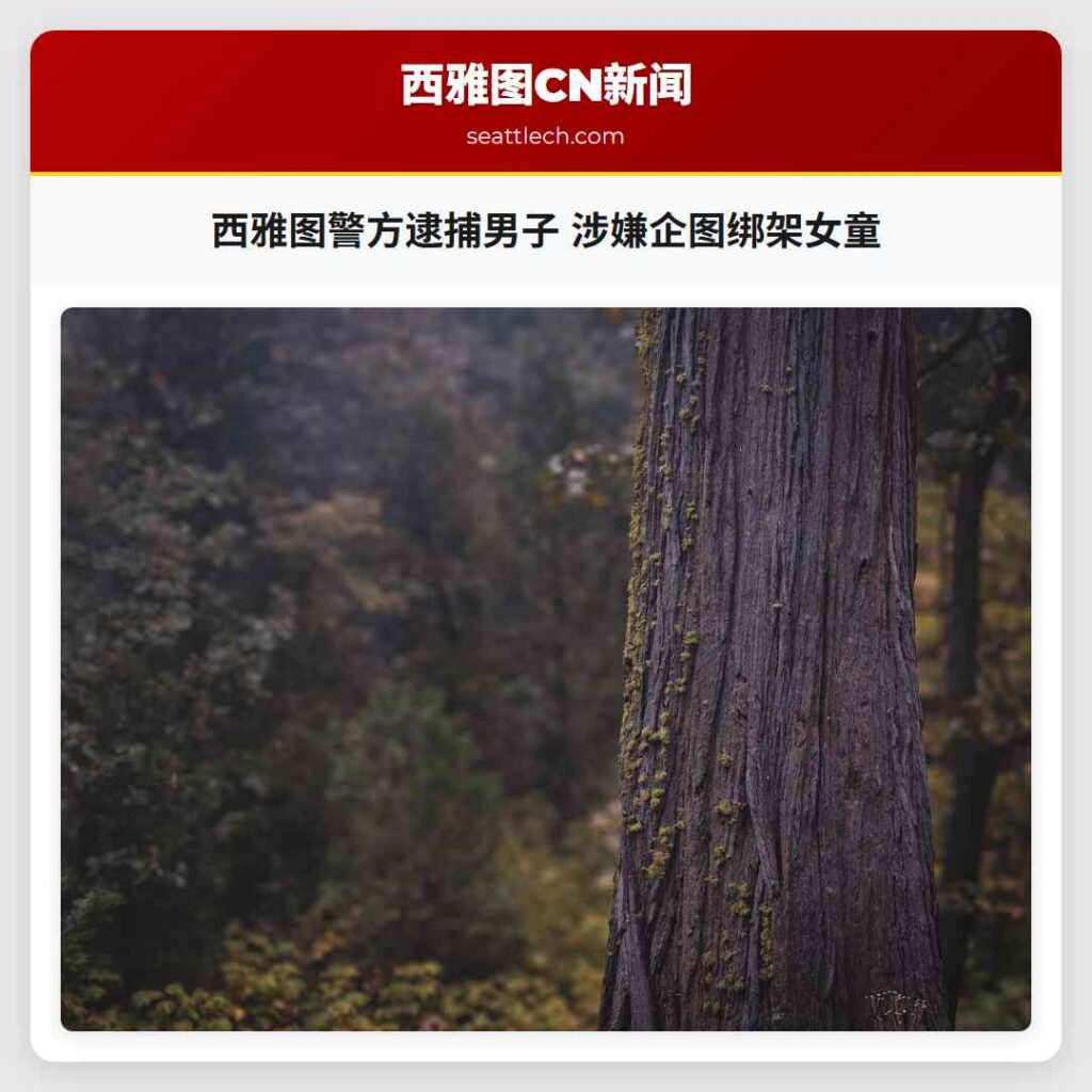 西雅图警方逮捕男子 涉嫌企图绑架女童