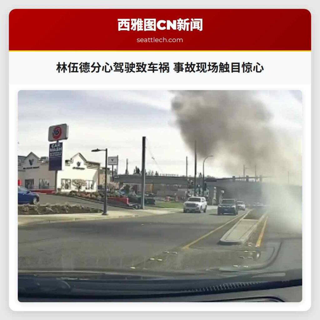 林伍德分心驾驶致车祸 事故现场触目惊心