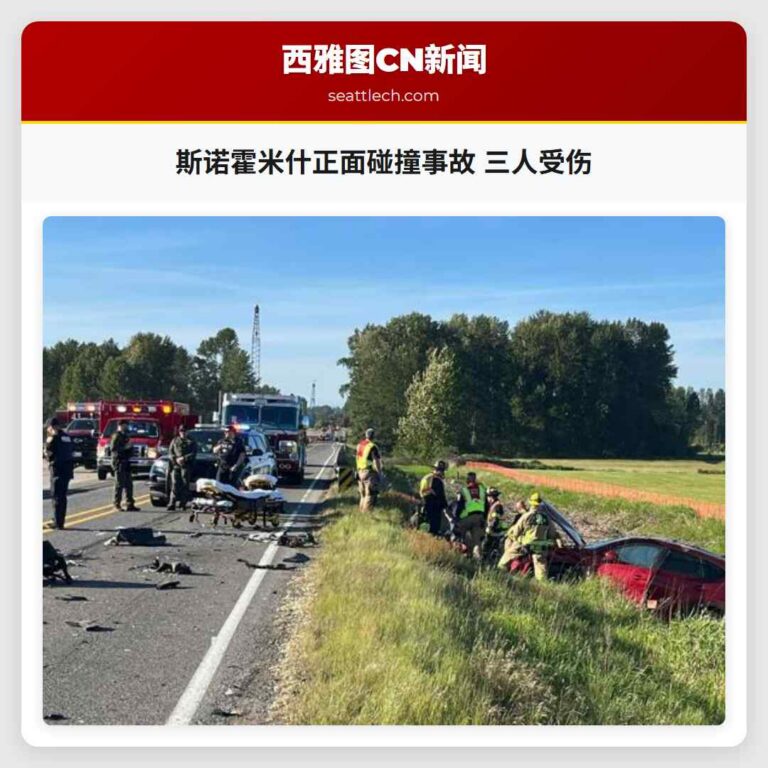 斯诺霍米什正面碰撞事故 三人受伤
