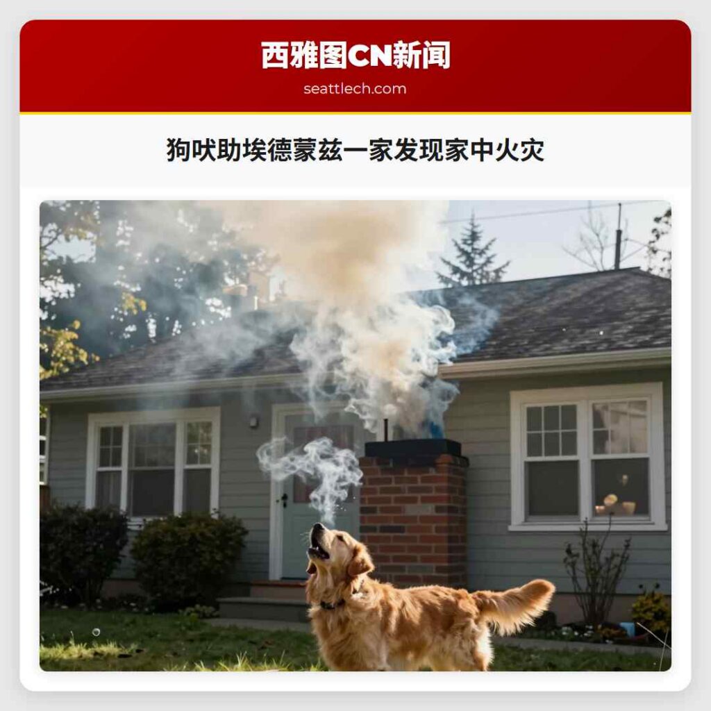 狗吠助埃德蒙兹一家发现家中火灾