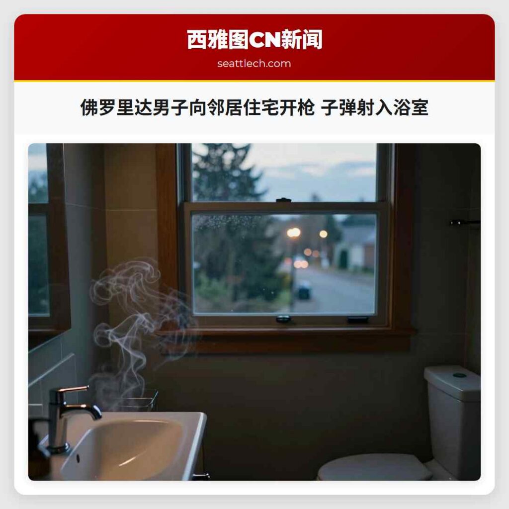 佛罗里达男子向邻居住宅开枪 子弹射入浴室