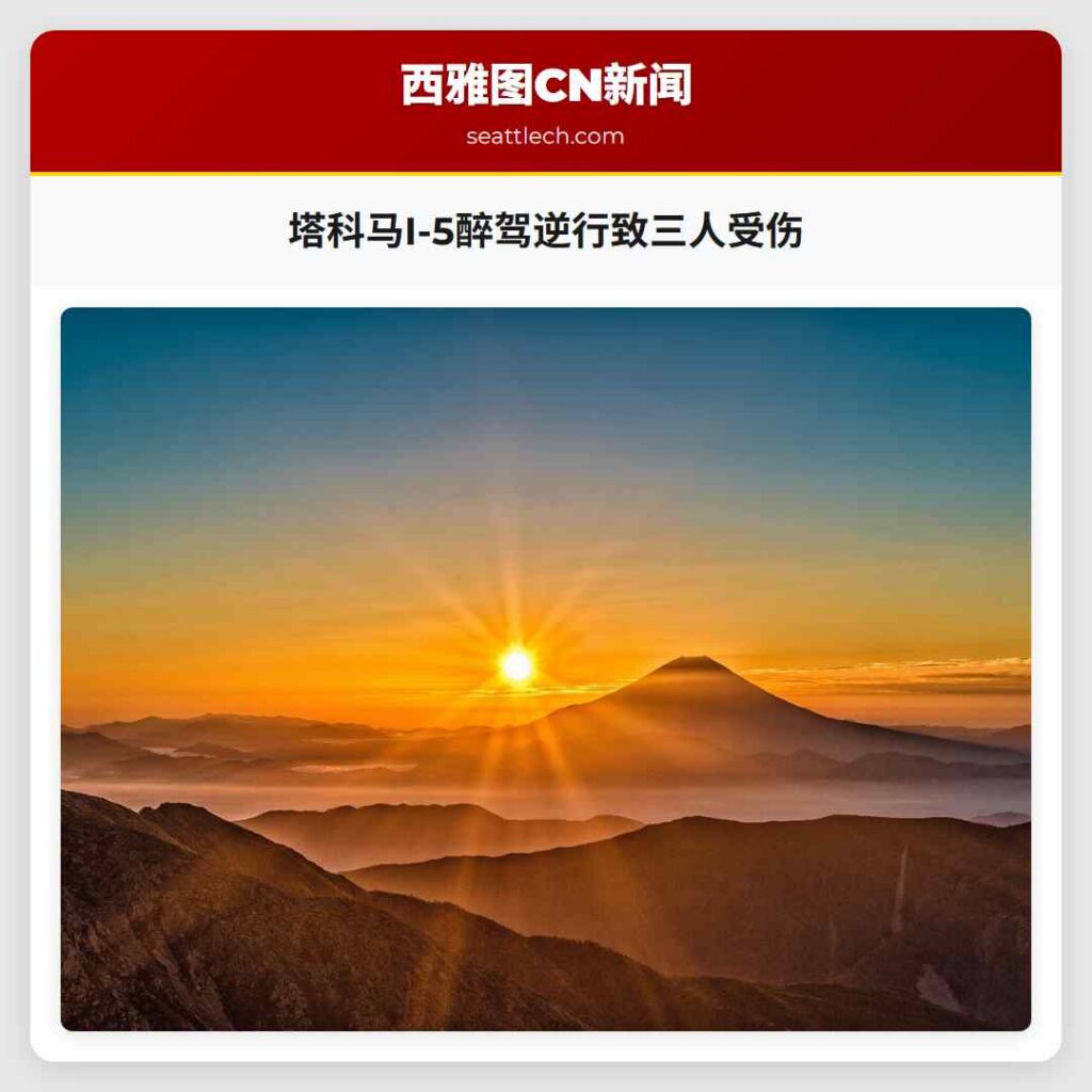 塔科马I-5醉驾逆行致三人受伤