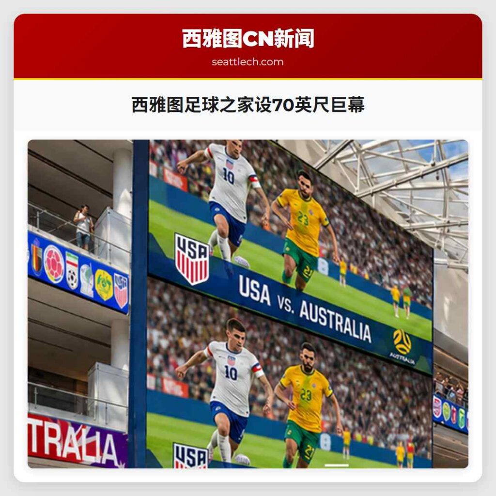 西雅图足球之家设70英尺巨幕