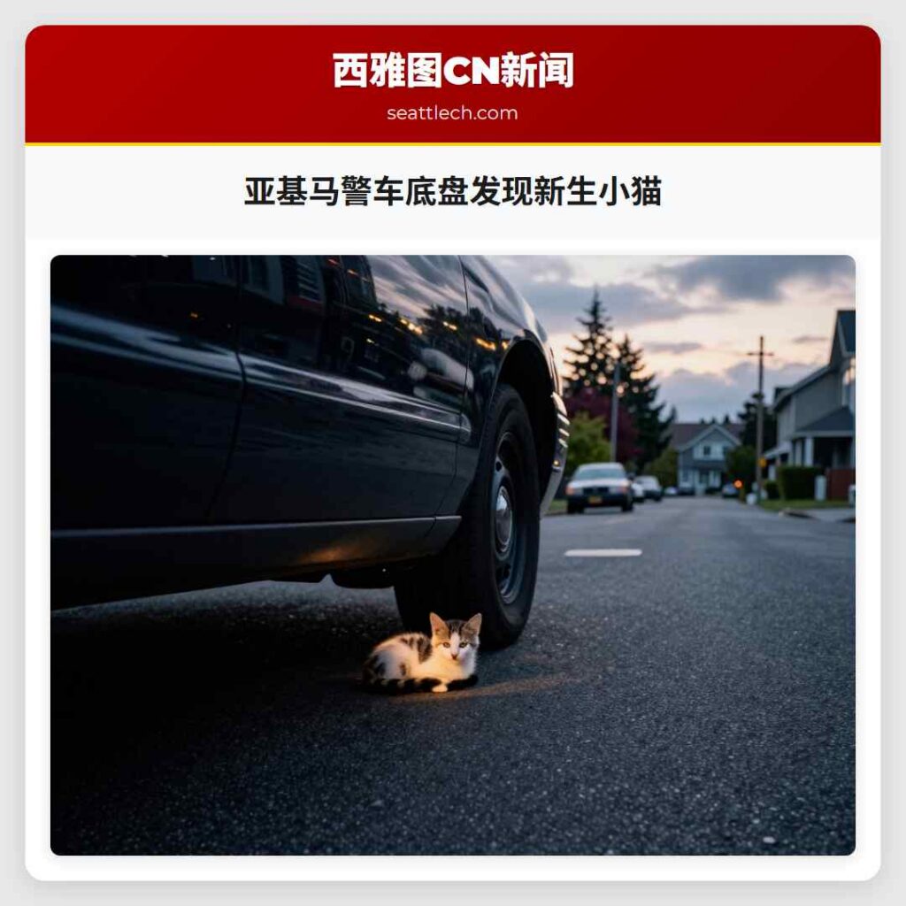 亚基马警车底盘发现新生小猫